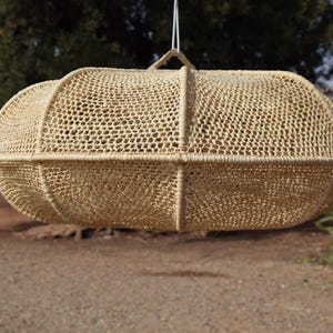 Moroccan Rattan Pendant Light – Handmade Boho Straw Ceiling Lamp for Kitchen, Bedroom, Nursery, or Restaurant Decor