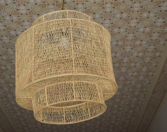 Boho rotan hanglamp – Handgemaakte rieten hanglamp | Marokkaanse plafondlamp