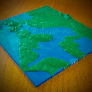 Custom 3D-Printed Topographical Maps of ANYWHERE (MultiColor)