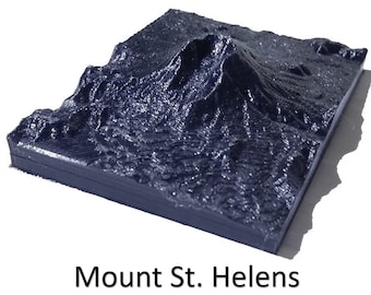 Mount St. Helens National Park 3D-Printed Topographical Map