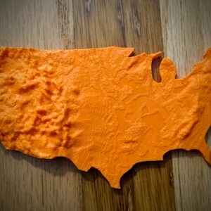 3D-Printed Topographical USA State Map image 7