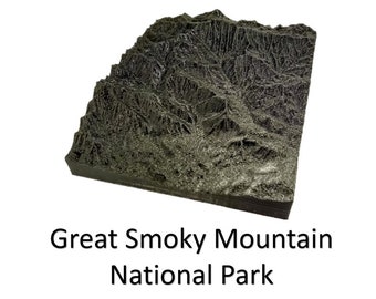 Great Smoky Mountain National Park 3D-Printed Topographical Map