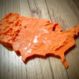 3D-Printed Topographical USA State Map image 6