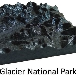 Glacier National Park 3D-geprinte topografische kaart