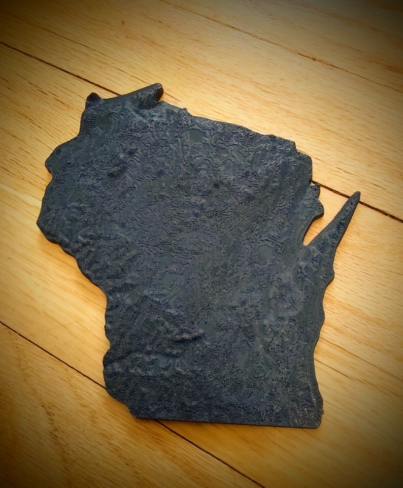 3D-Printed Topographical USA State Map image 5