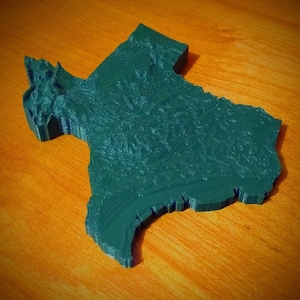 Carte d’État topographique des États-Unis imprimée en 3D
