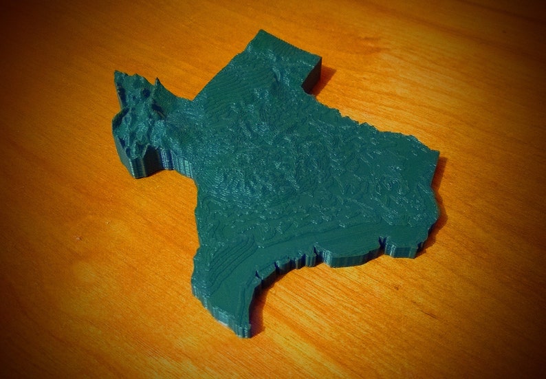 3D-Printed Topographical USA State Map image 1