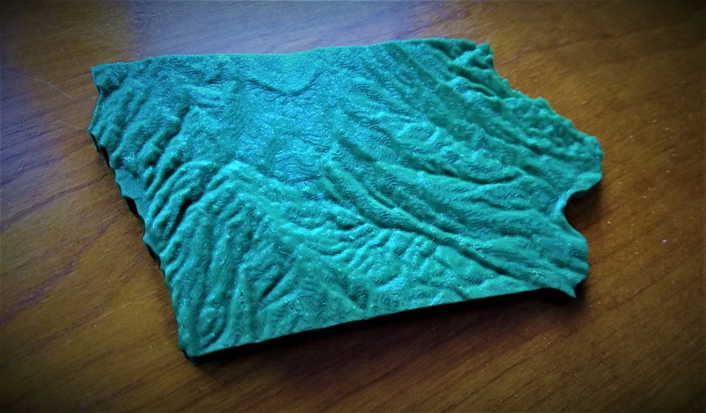 3D-Printed Topographical USA State Map image 3