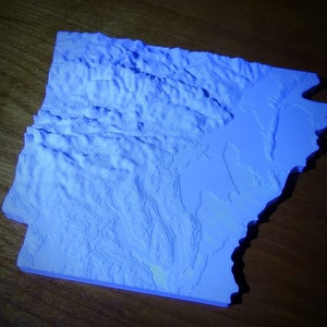 3D-Printed Topographical USA State Map image 4