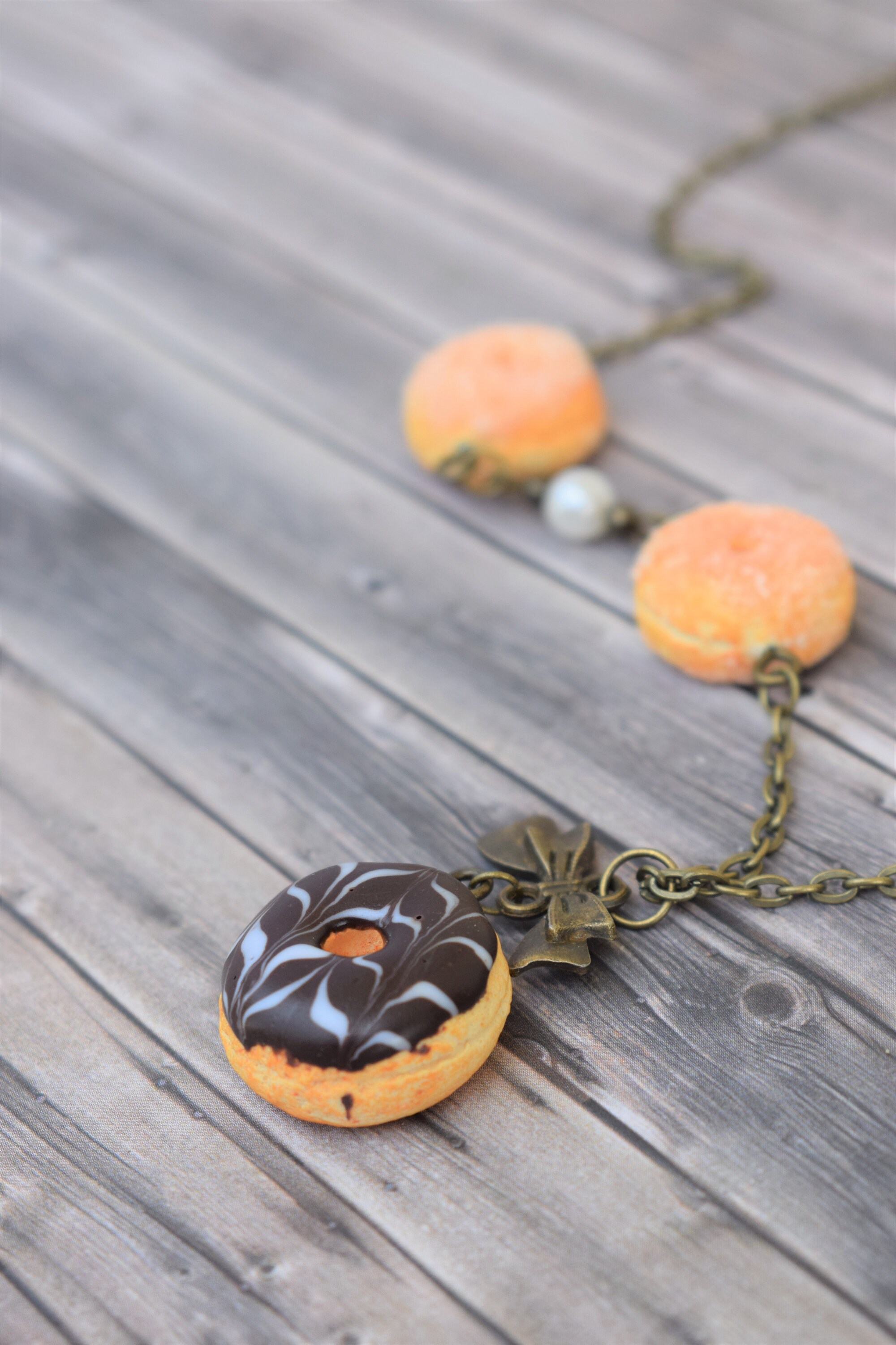 Donuts necklace Handmade jewelry Polymer clay jewelry Etsy