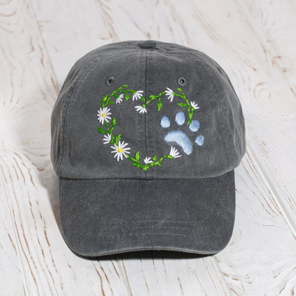 Paw Vintage Baseball Cap - Embroidered Cotton Adjustable Dad Hat, Distressed Style - View #9