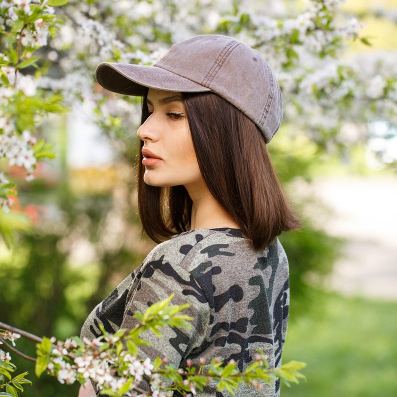Hand embroidered cherry blossom sakura baseball cap, personalized hat for women, soft cotton festival hat, custom gift for her image 7