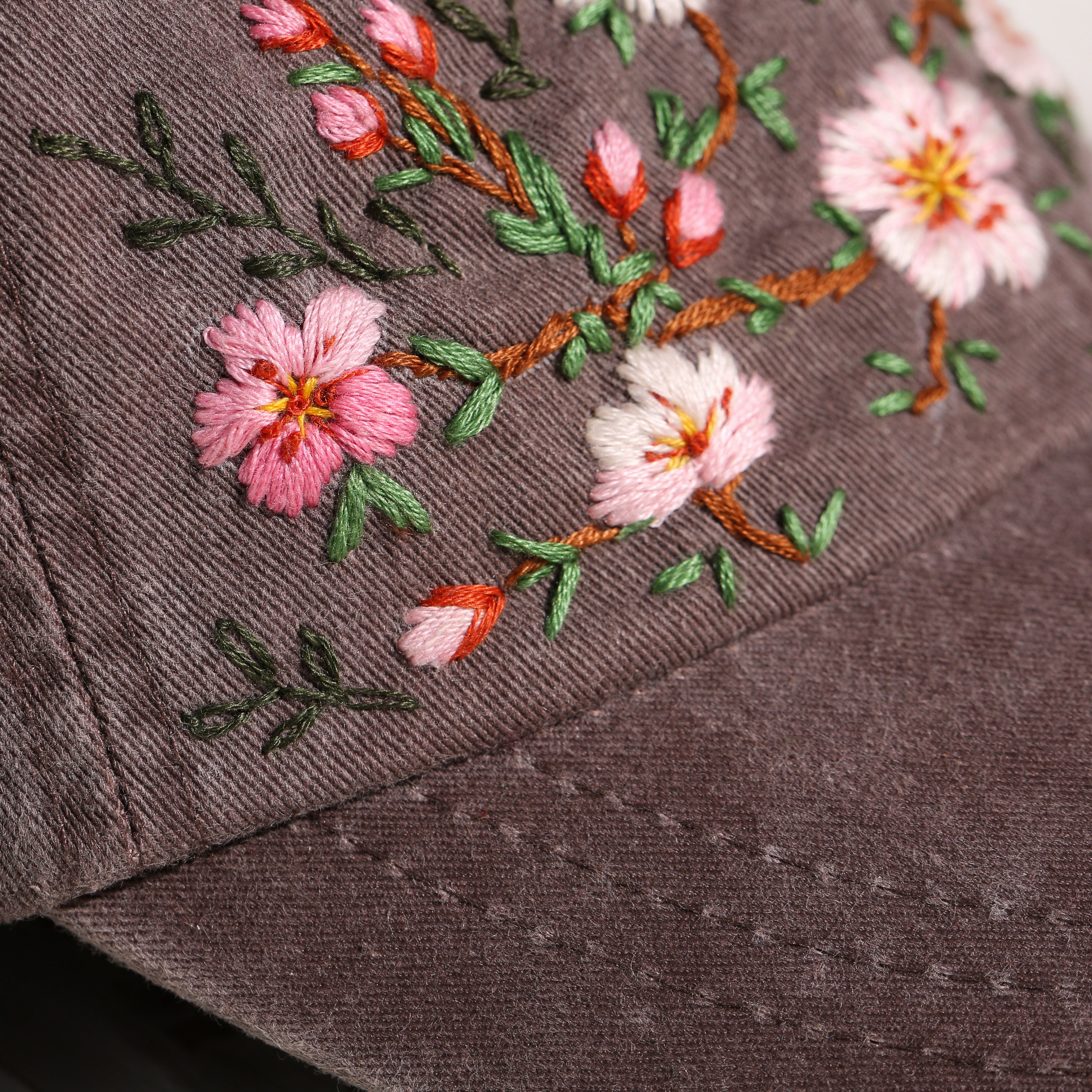 Hand Embroidered Cherry Blossom Sakura Baseball Cap
