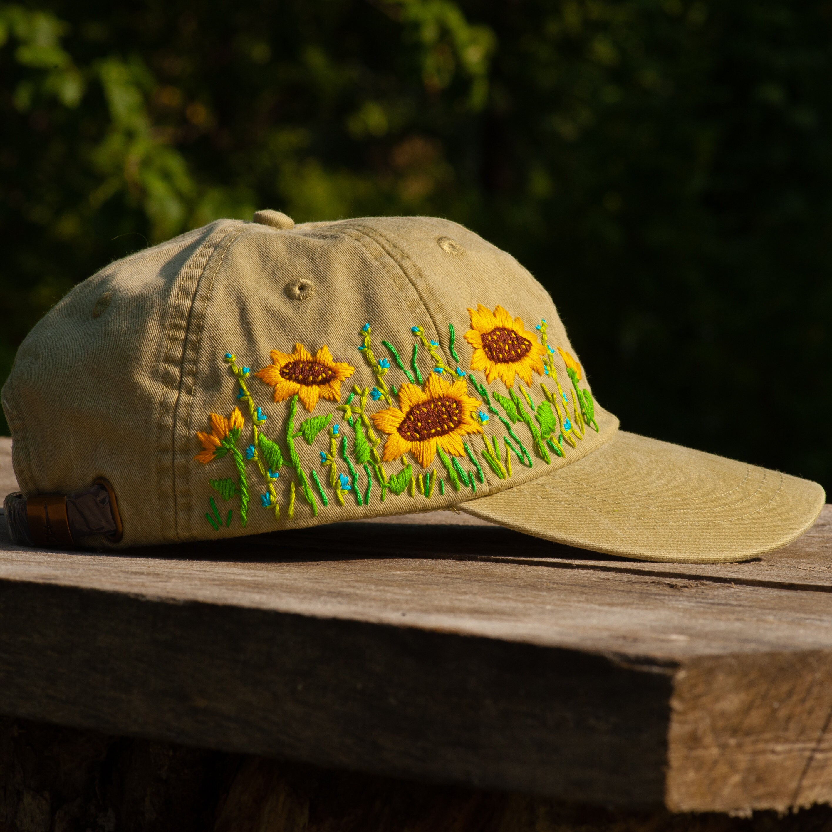 Embroidered Summer Sun Canvas Hat main image 1