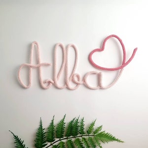 Knitted first name / personalized first name / wire - customizable decoration - personalized birth gift