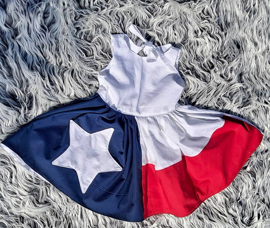 Texas State Pride Dress Texas Flag Party Dress Little Miss Etsy UK