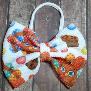 Fiocco del Ringraziamento, Bambino ringraziamento Fiocco per capelli, Fiocco del ringraziamento della ragazza, Fiocco sul nylon, Fiocco per capelli in tessuto per il bambino, Regalo del Ringraziamento per le ragazze