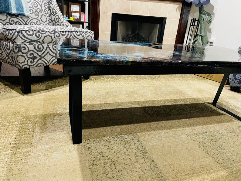 Epoxy Resin Acrylic Pour Coffee Table Etsy