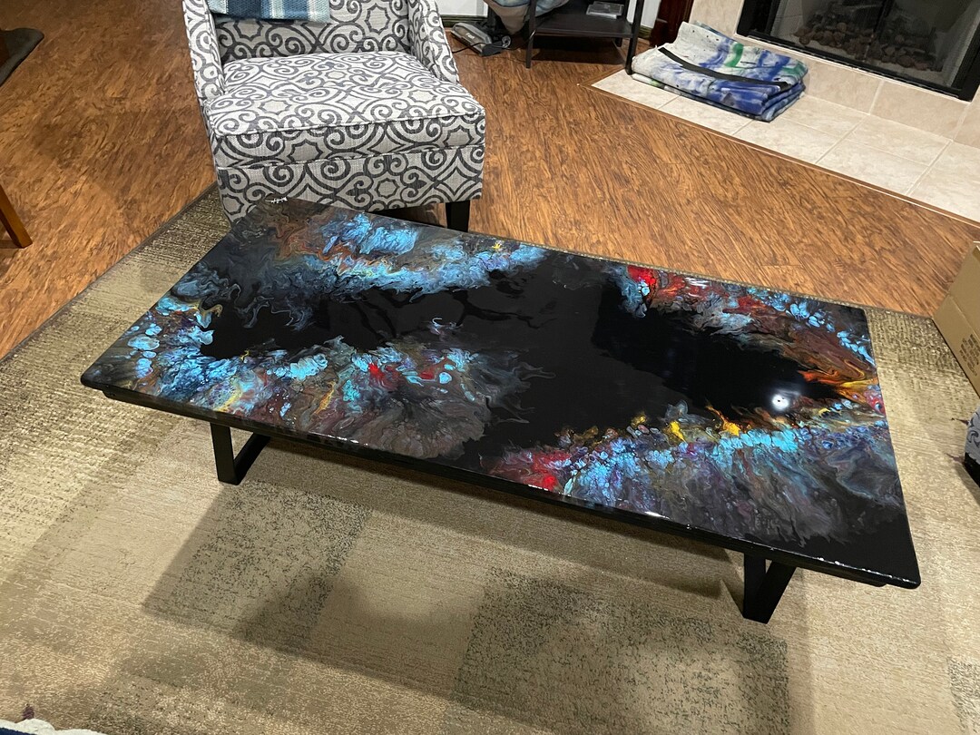 Epoxy Resin Acrylic Pour Coffee Table Etsy