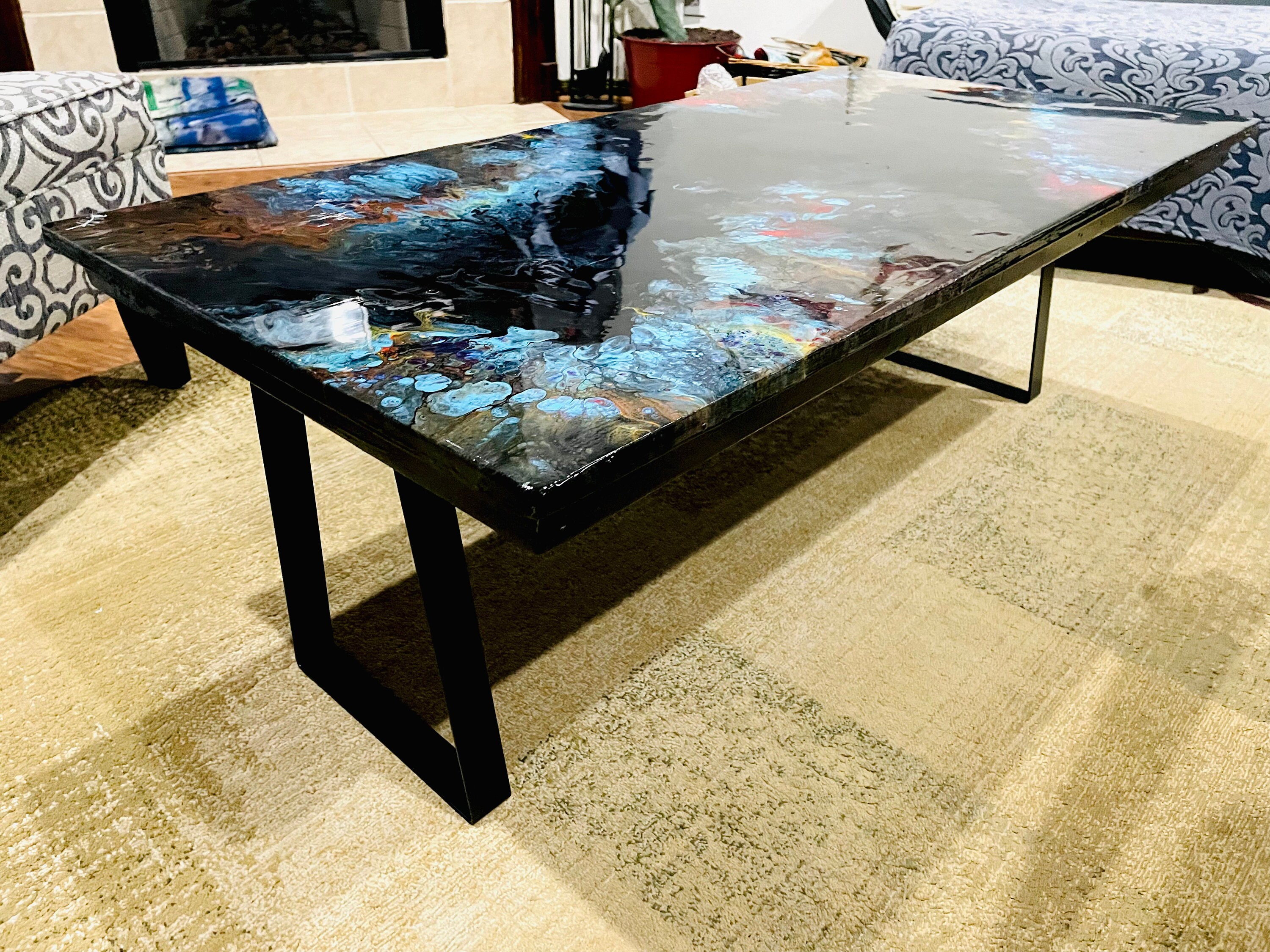 Epoxy Resin Acrylic Pour Coffee Table - Etsy