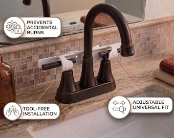 Verrou de robinet à l'épreuve des enfants pour évier | Prévient les brûlures d'eau, arrête les tout-petits et les animaux de compagnie | Installation sans outil