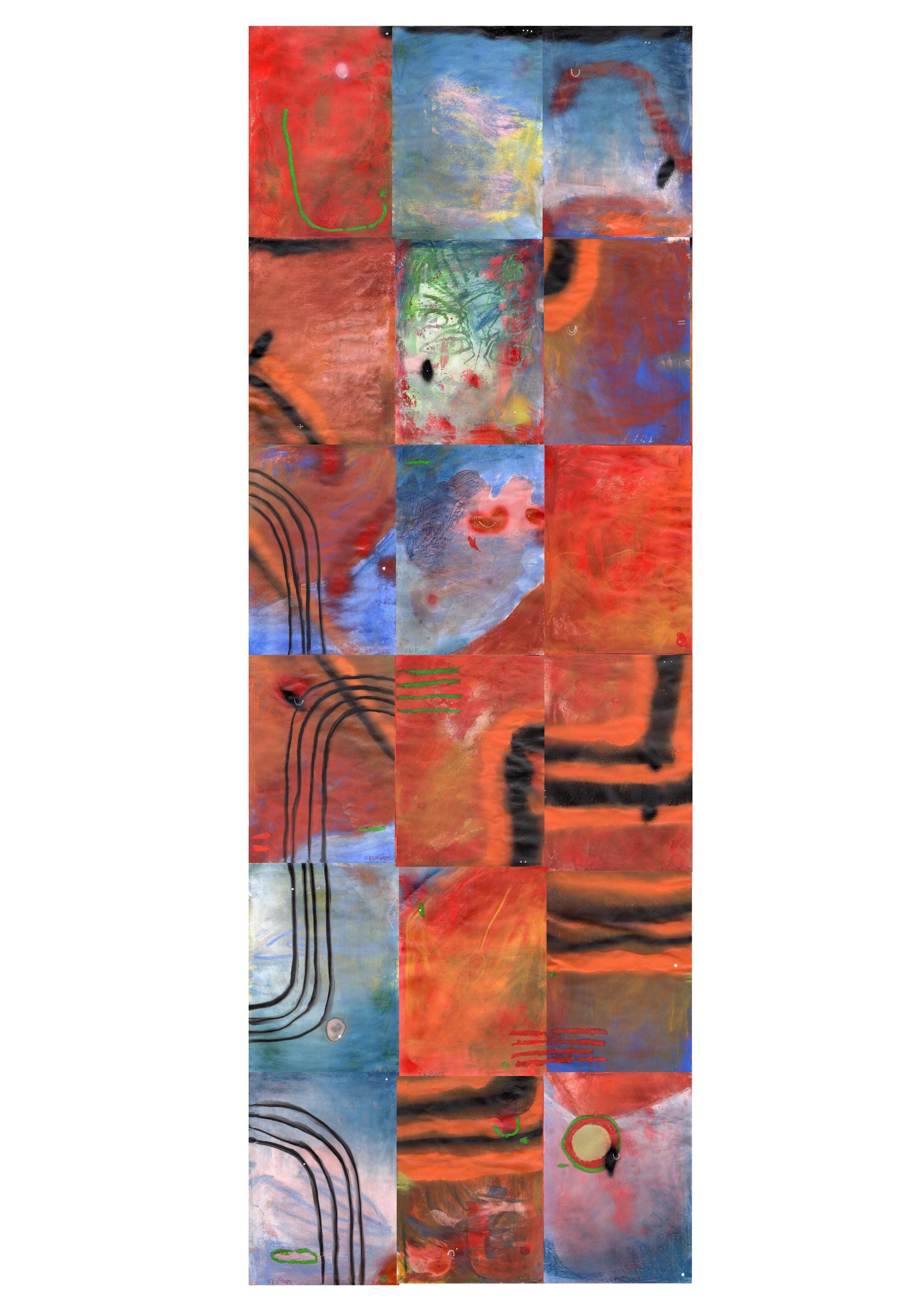 オリジナルミクストメディア絵画抽象限定シリーズ「私は死なない」2025