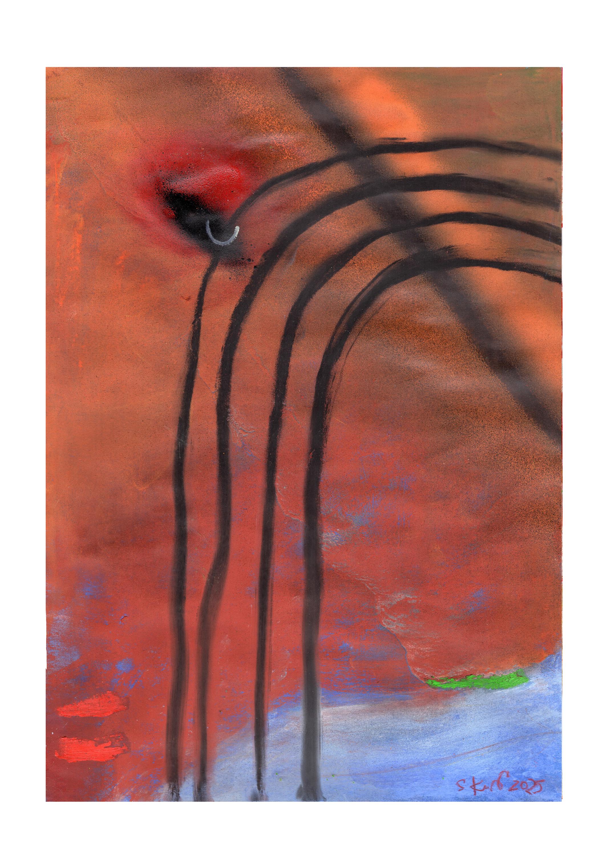 オリジナルミクストメディア絵画抽象限定シリーズ「私は死なない」2025