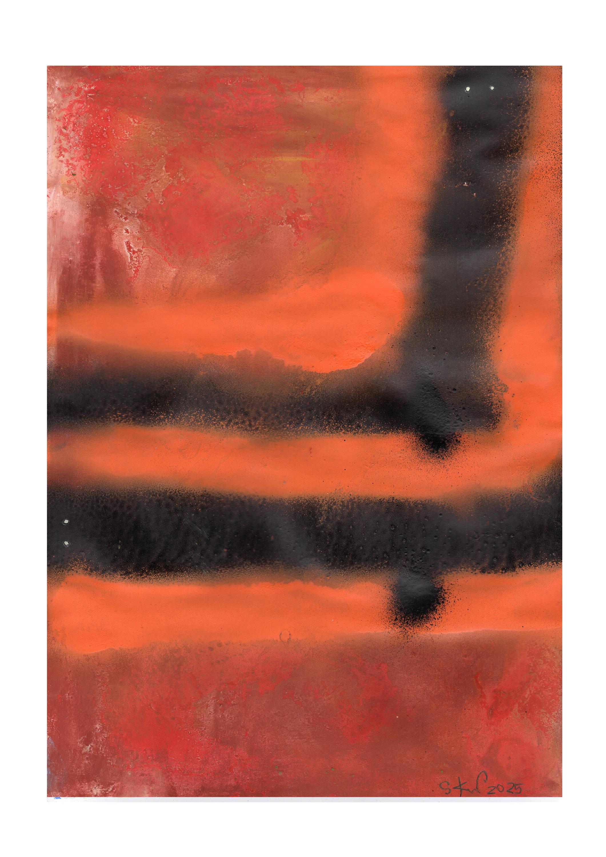オリジナルミクストメディア絵画抽象限定シリーズ「私は死なない」2025