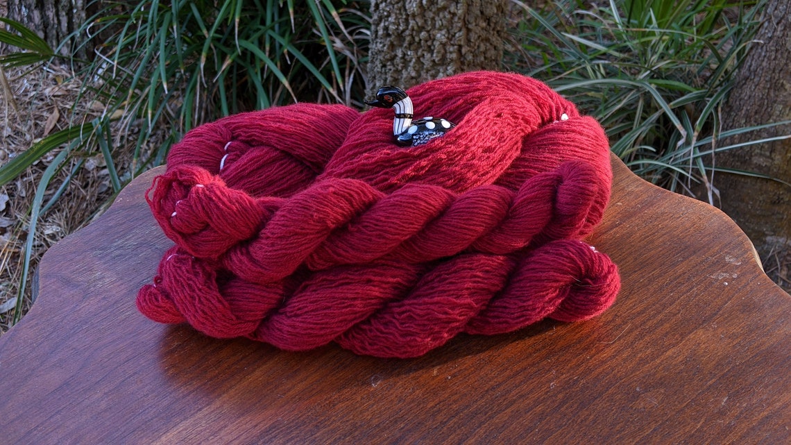 Reclaimed Crimson Cashmere/Wool Blend Yarn Etsy