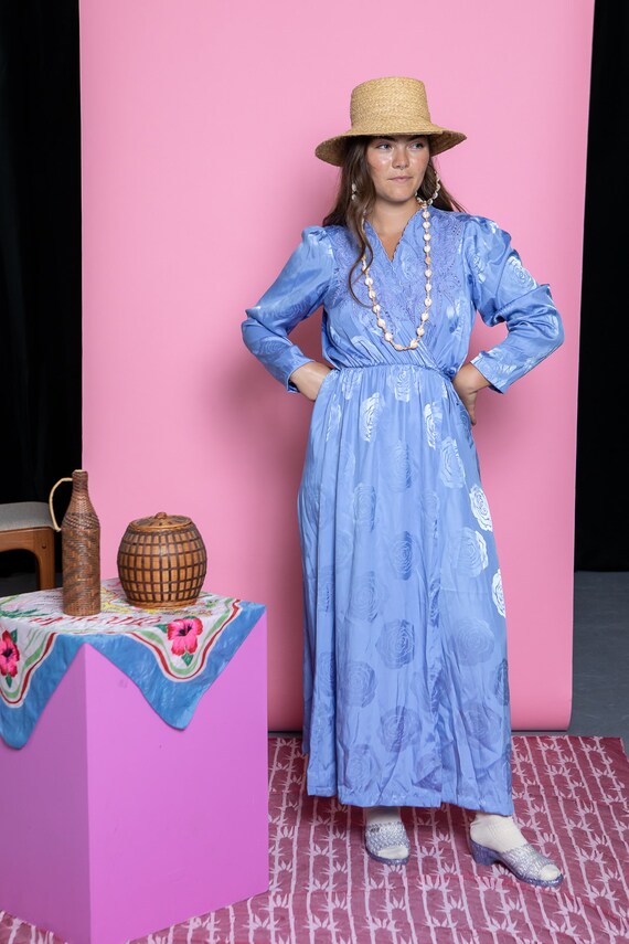 silk rose lounge dress