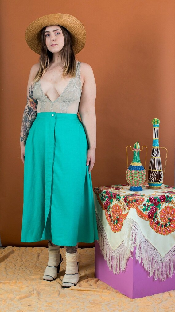 button-down swing skirt
