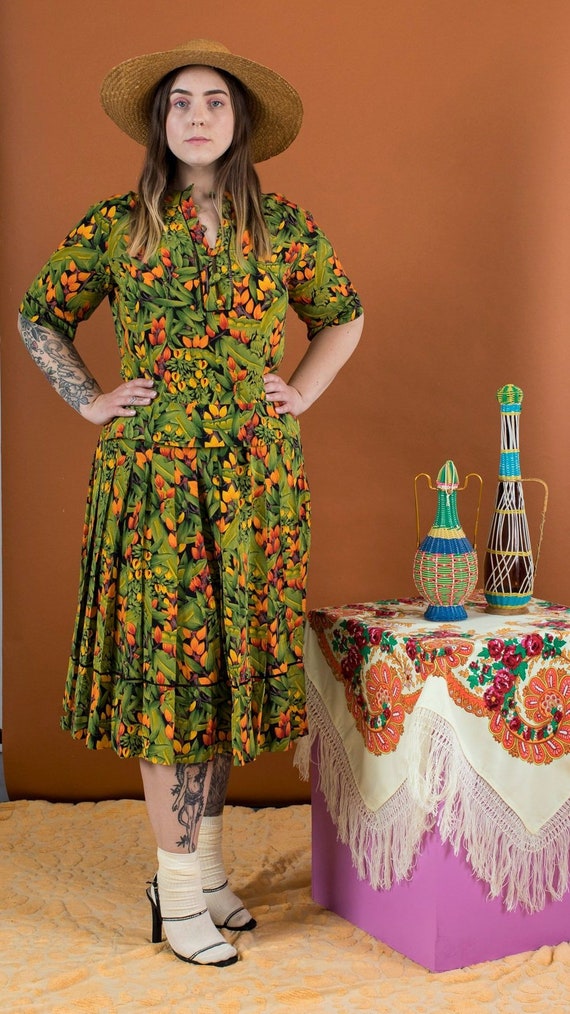two-piece floral skirt set