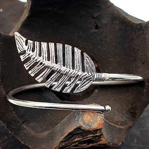 Silver Bracelet Leaf Adjustable Bohemian Bangle Boho Chic Nature Cuff Friendship gift