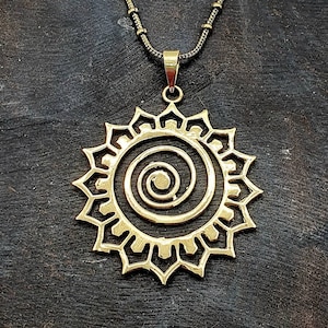 Gold Mandala Star Necklace Sacred Geometry Pendant Bohemian Necklace Boho Galactic Jewelery gift