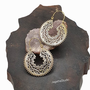 Celestial Earrings Stunning Boho Mandala Hoop Sunburst Ethnic Galactic Sun Earrings Bohemian Hippie Chic Women Jewelry gift