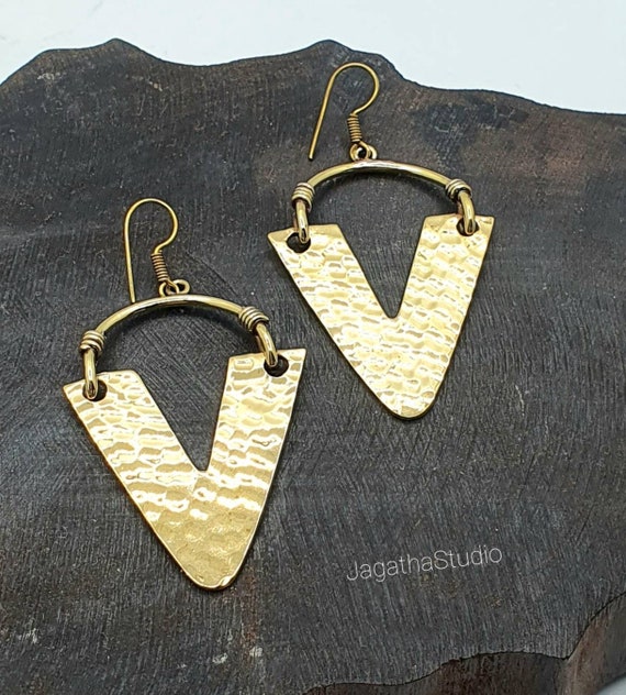 Rajasthani Tribal Triangle Dangle Earrings Rajasthani Tribal Triangle Dangle Earrings