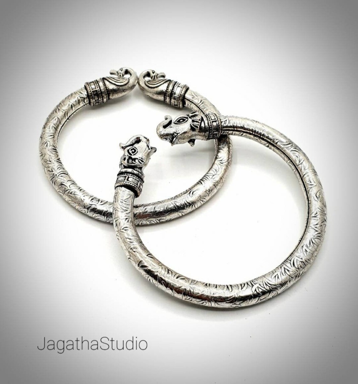 Silver Vintage Indian Cuff Bracelet Decorated Bangle Gift Etsy