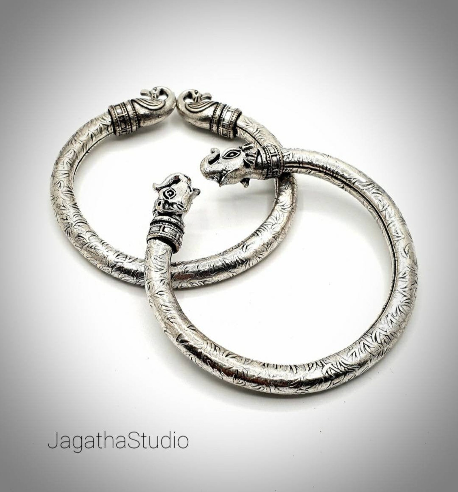 Silver Vintage Indian Cuff Bracelet Decorated Bangle Gift Etsy