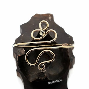 Gold Snake Arm Cuff, Adjustable Armlet, Boho Tribal Bangle, Handmade Jewelry, Unique Snake Bracelet, Gift for Her, Nature-Inspired Jewelry