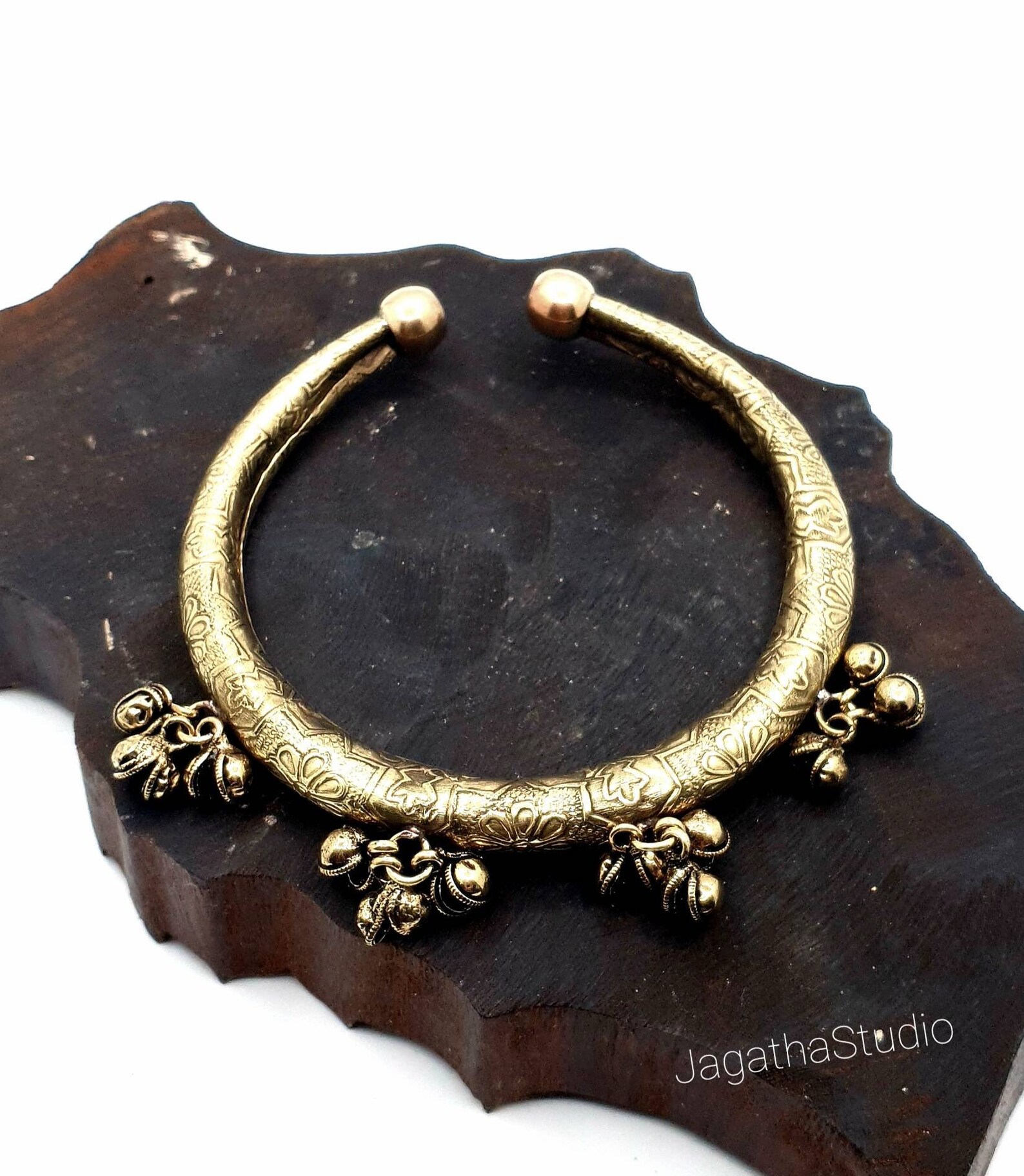 Vintage Indian Arm Cuff Bracelet Decorated Upper Arm Bangle Etsy