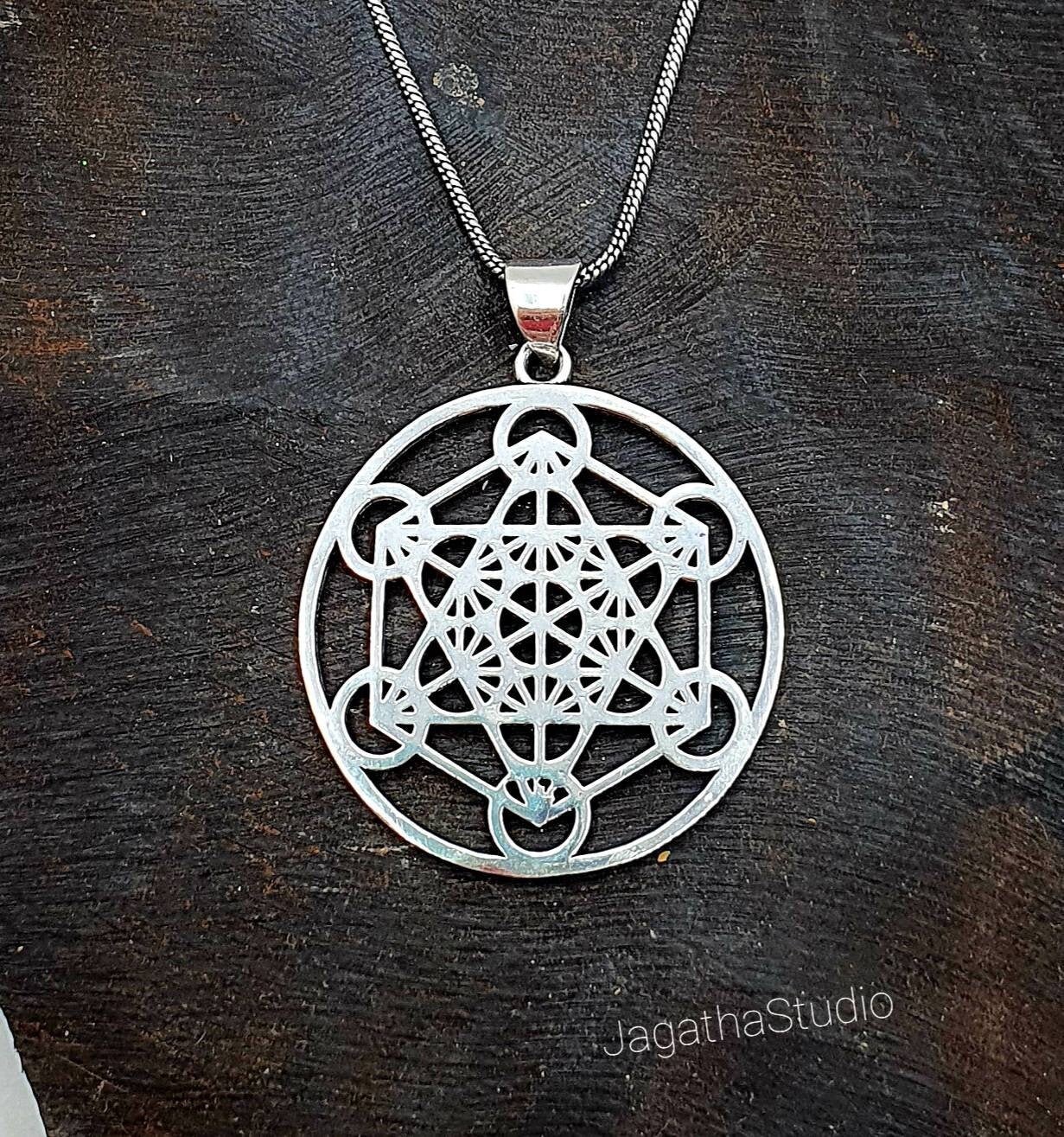 Silver Metatron's Cube Pendant Sacred Geometry Pendant Etsy