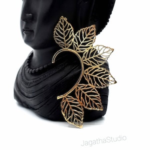 Ear Cuff Gorgeous Ethnic Boho Festival Leaf Ear Cuff Wrap Behind The Ear Tribal Bohemian Earring Gold Jewelry gift