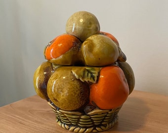 Vintage Inarco Orange Spice  MCM Sugar Bowl, Made in Japan