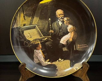 Norman Rockwell Collector Plate, Grandpa's Treasure Chest"