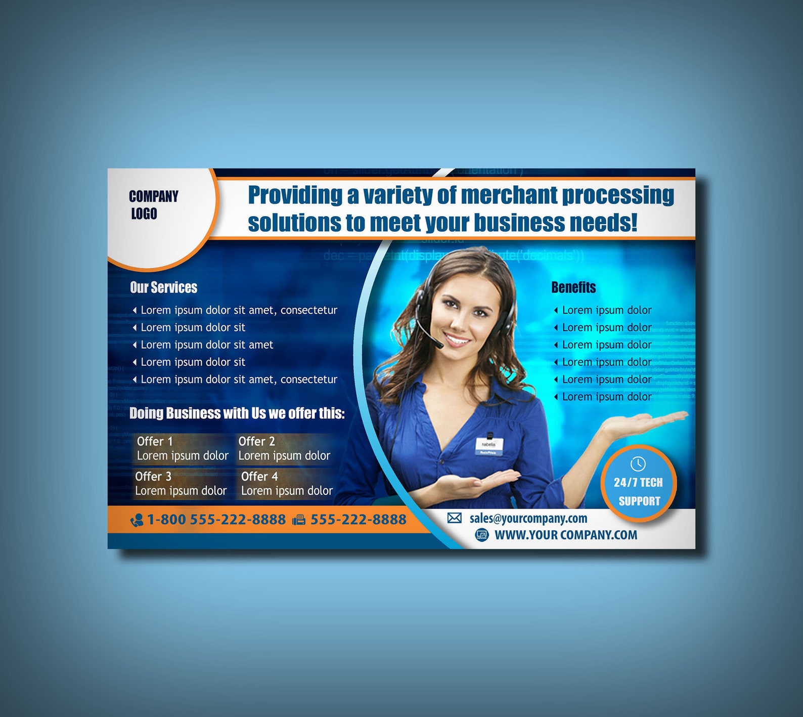 BUSINESS HORIZONTAL FLYER Template Sales Flyer Call Center Etsy