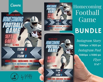 Homecoming Football Flyer Template, Homecoming Football Game Invite, Highschool Football Game Invite, Football Event Flyer, homecoming flyer