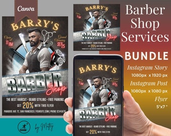 BARBER OPENING INVITE, Barbershop Flyer, Barbershop Services, Barbershop Opening Flyer, Hairdresser Flyer Services, Hair and Beard Flyer