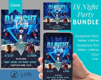 DJ Flyer Vorlage, DJ Night Flyer Vorlage, DJ Disco Flyer, Dj Instagram Flyer, Dj Canva Flyer, Dj Canva Event, Dj Musikevent, Dj Invite