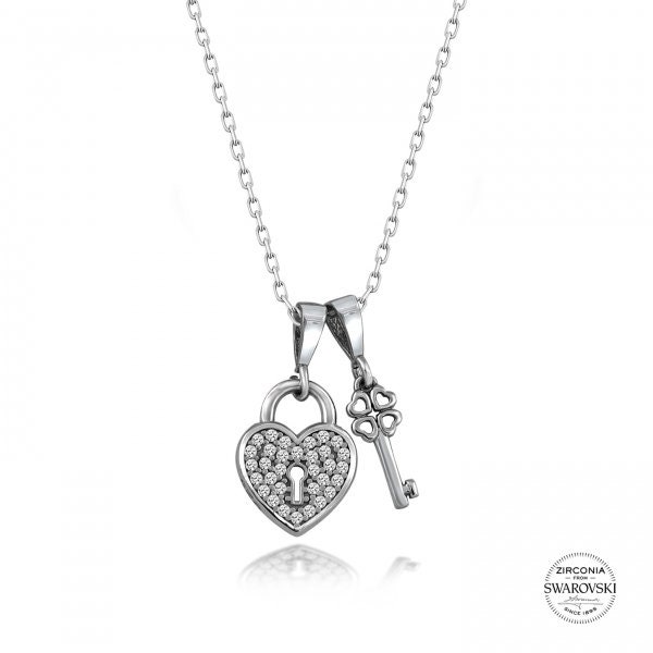 Silver Heart Lock and Key Couples Necklace Real Working Lock Pendant - Etsy