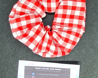 Gingham Scrunchies -Homemade School Hair Accessories/Hair Tie